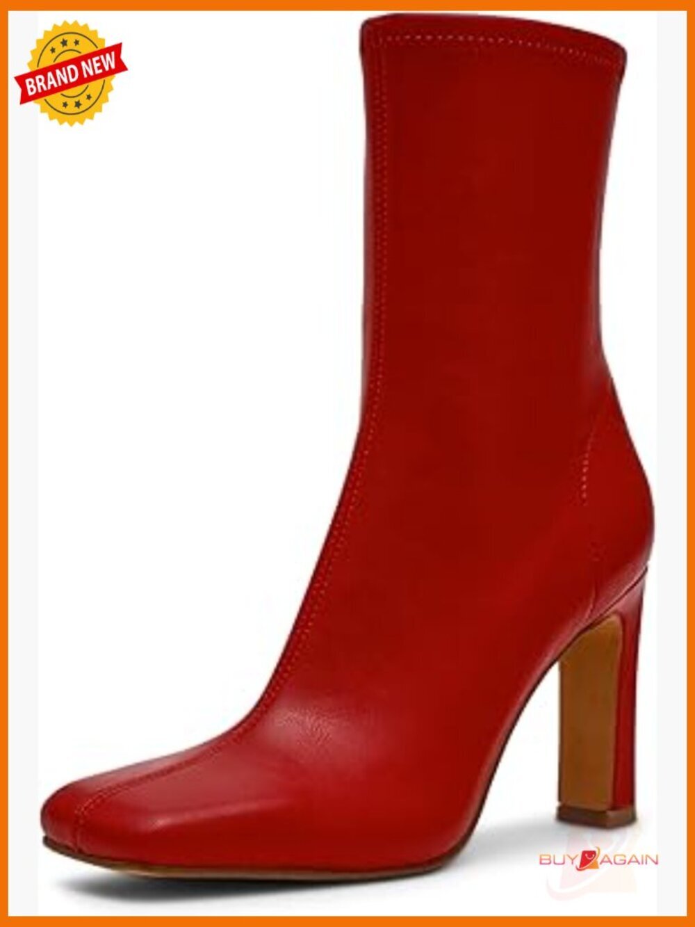 Mid Calf Boots Block Heel Zip Closure Polyurethane Fall Fashion - Picture 1 of 7